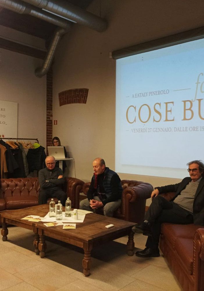 Da sinistra Nastasi, Olivero, Francia e Chiabrando alla serata di presentazione dell’evento di raccolta fondi