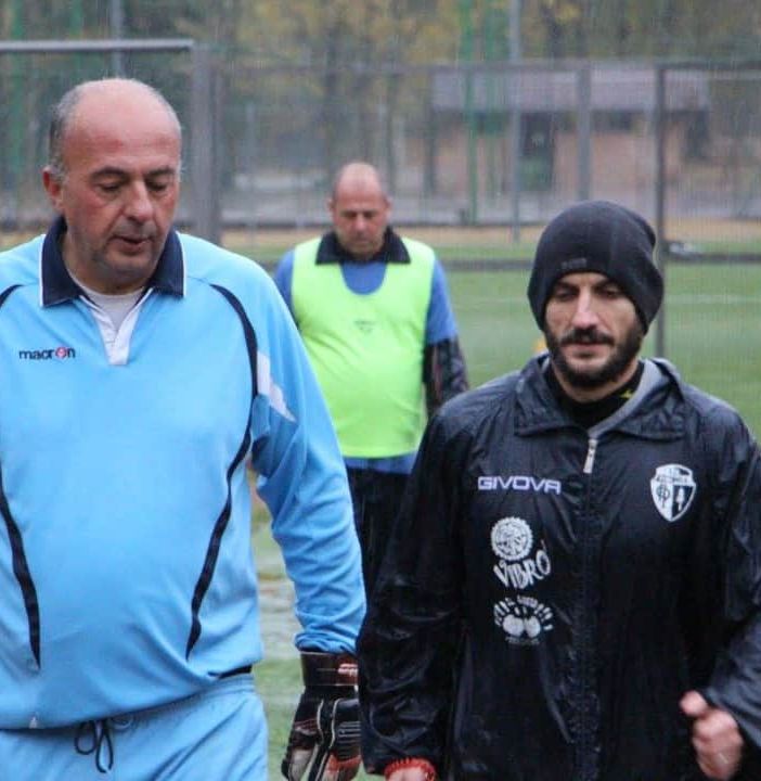 Da sinistra, Mario Peruglia e il mister Gallina