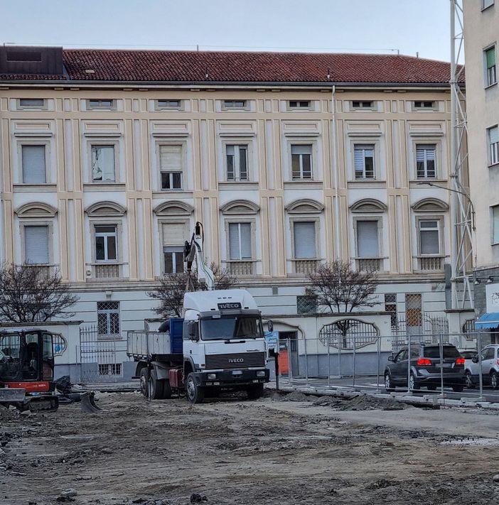 Il cantiere di piazza Roma