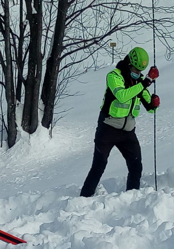 Un’esercitazione del soccorso alpino a Prali