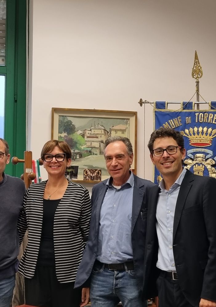 Da sinistra Ferrato, Maffè, Di Vito e Cogno alla firma del protocollo