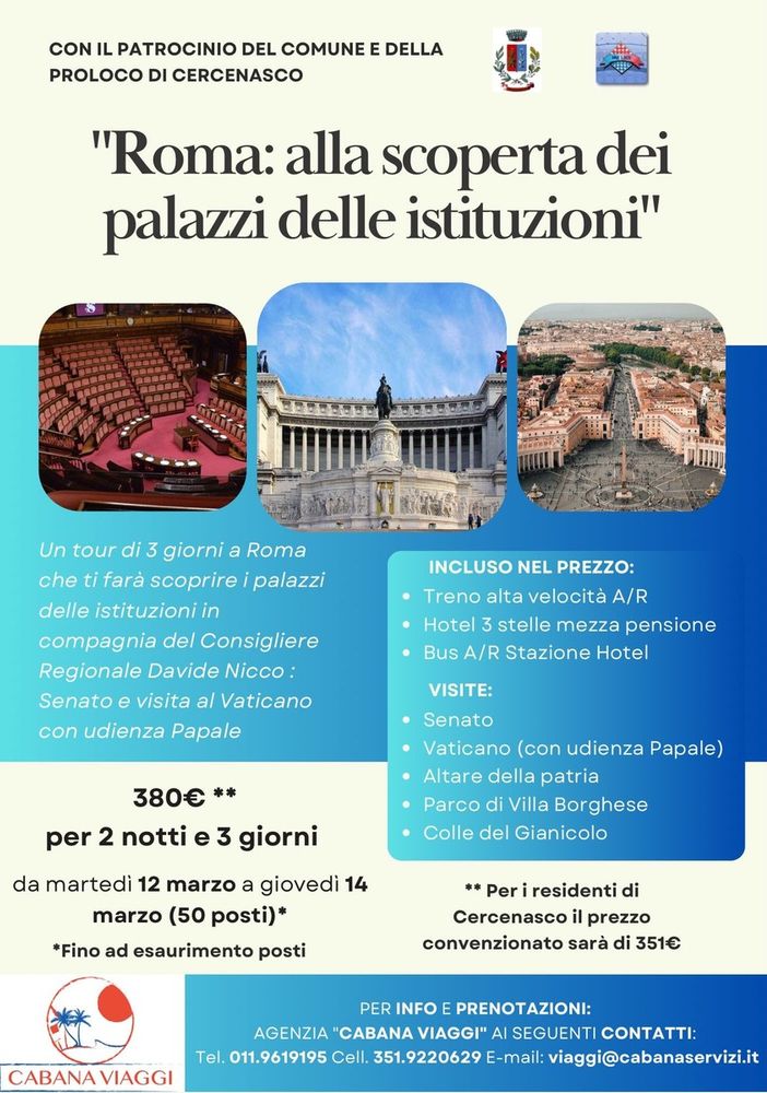 Viaggio a Roma: ‘Alla scoperta dei palazzi delle istituzioni’