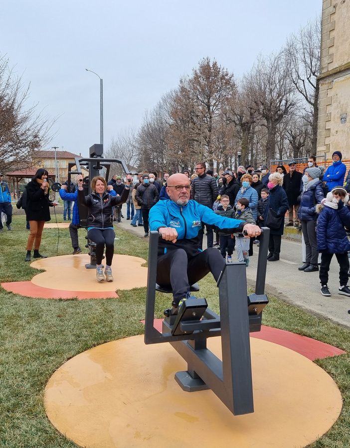L’inaugurazione del percorso fitness di Vigone