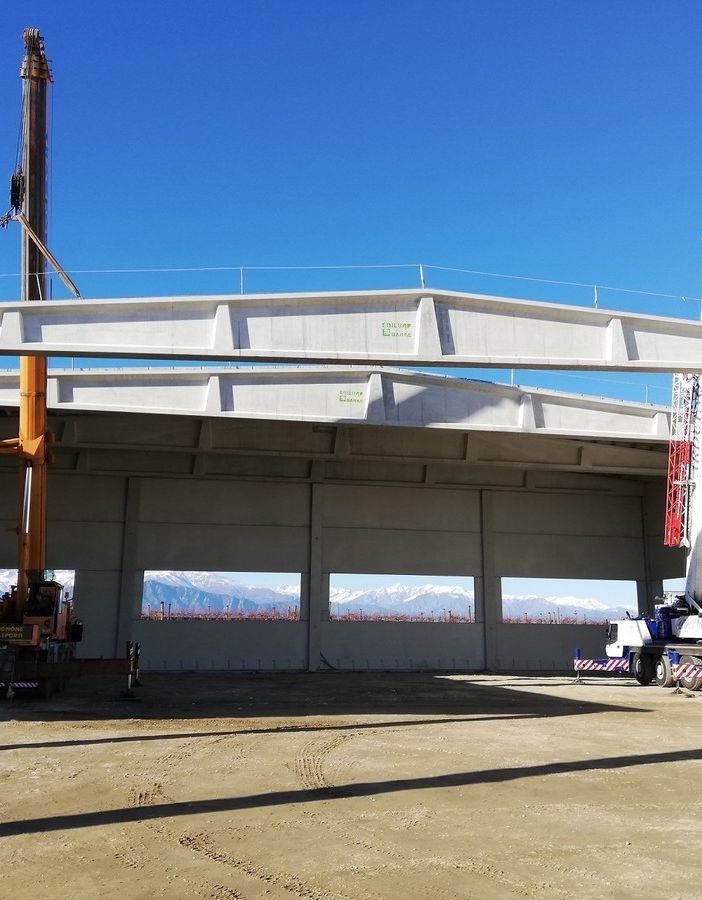 Realizzazione struttura prefabbricata in lagnasco con capriate lunghezza 40 metri lineari