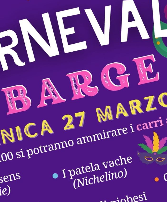 Domenica 27 marzo torna il Carnevale di Barge con i carri allegorici