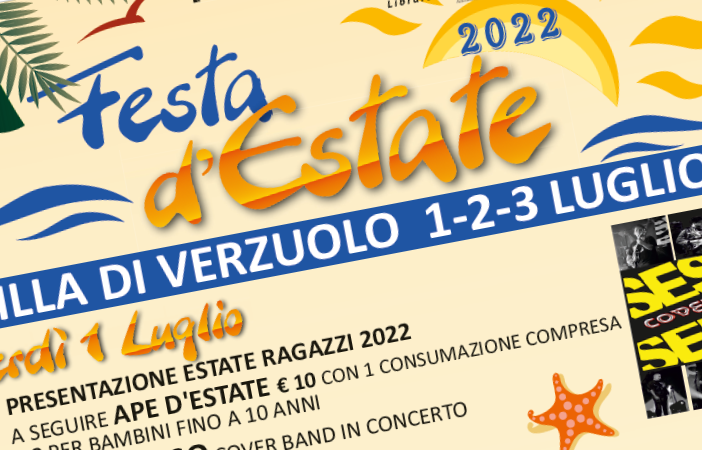 Dal 1° al 3 luglio è Festa d’Estate a Villa di Verzuolo