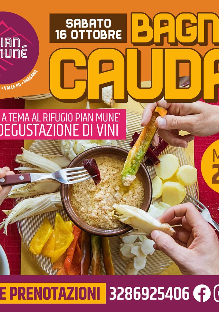 Serata a Tema, la bagna caöda regina della tavola a Pian Munè di Paesana