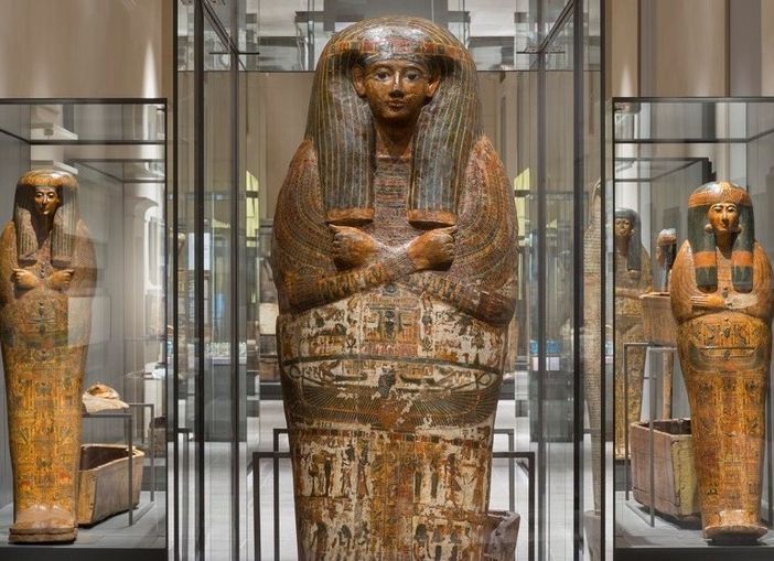 Mummie all'interno del museo Egizio di Torino
