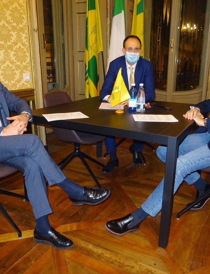 Roberto Moncalvo Presidente di Coldiretti Piemonte e Bruno Rivarossa Delegato Confederale nell’incontro con il governatore Alberto Cirio