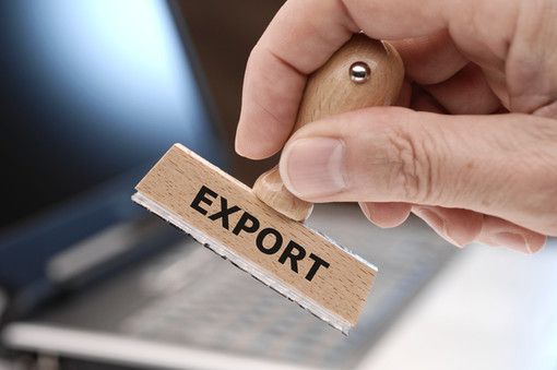timbro con la scritta &quot;export&quot; sui fogli