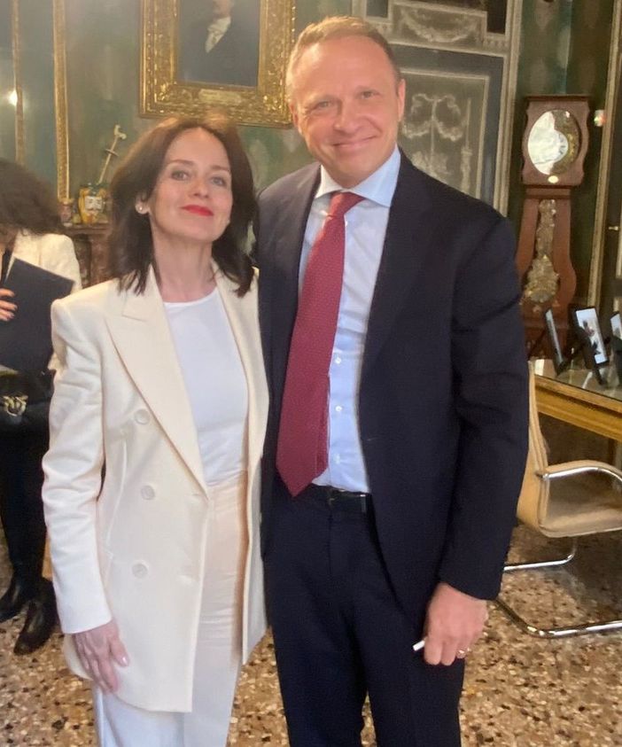 Federica Barbero col ministro all'Agricoltura Francesco Lollobrigida