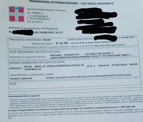 impegnativa esame medico