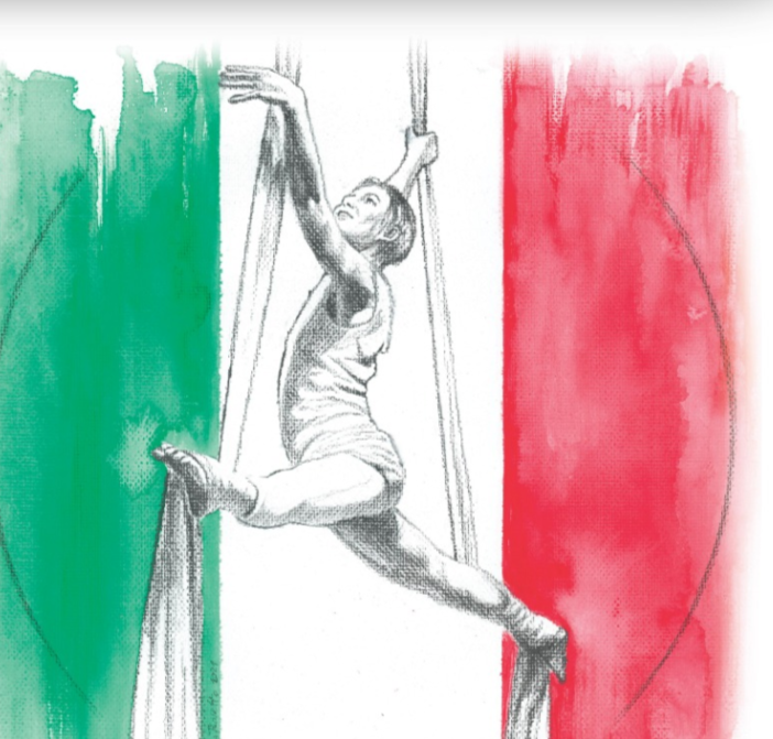 tricolore con ballerina sospesa
