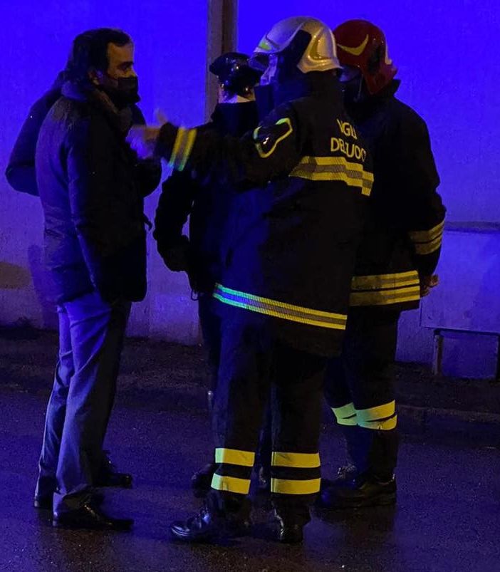 pompieri in azione a Moncalieri