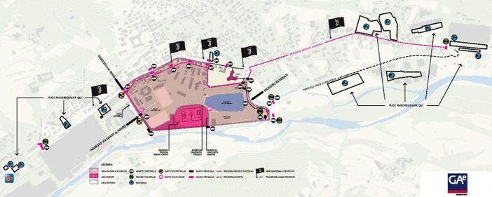 La mappa del piano di sicurezza per la partita della Juventus