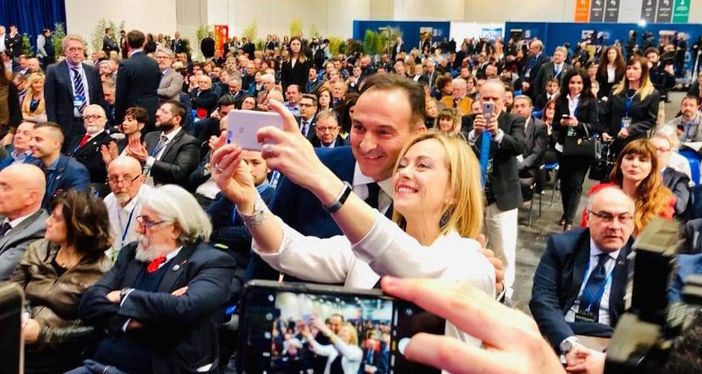 Alberto Cirio con Giorgia Meloni Alberto Cirio con Giorgia Meloni