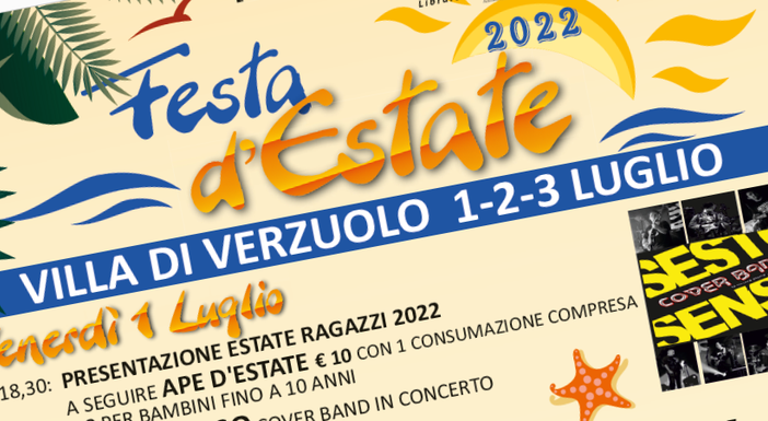 Dal 1° al 3 luglio è Festa d’Estate a Villa di Verzuolo