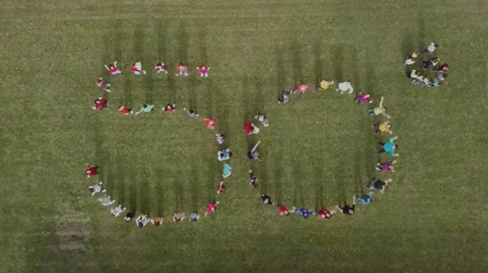 Un fotogramma del video per i 50 anni Un fotogramma del video per i 50 anni