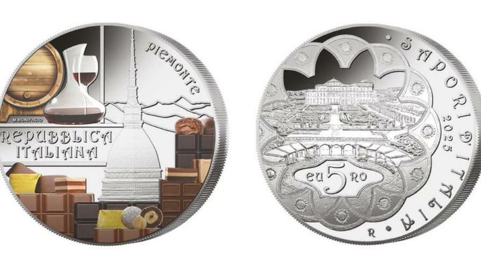 Barolo e Cioccolato del Piemonte nella nuova moneta della Zecca dello Stato