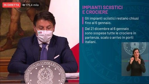Dpcm Natale, Conte: “Dal 21 dicembre no agli spostamenti tra Regioni. A Capodanno limitiamo le cene ai conviventi” Dpcm Natale, Conte: “Dal 21 dicembre no agli spostamenti tra Regioni. A Capodanno limitiamo le cene ai conviventi”