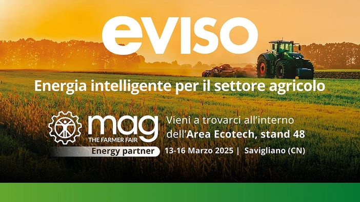 eVISO sarà energy partner al MAG 2025: tecnologia e risparmio al servizio dell’agricoltura eVISO sarà energy partner al MAG 2025: tecnologia e risparmio al servizio dell’agricoltura