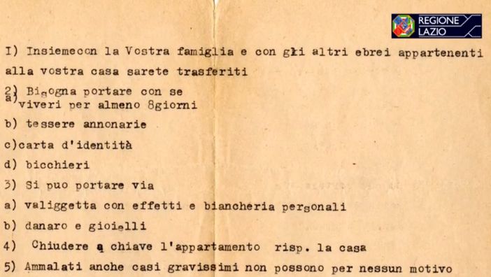 Screenshot documentario su deportazione ebrei Ghetto Roma 1943
