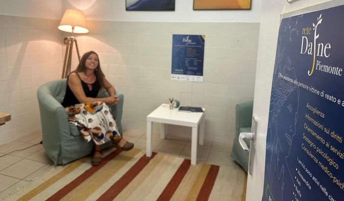 Francesca Gardiol nei locali di Rete Dafne