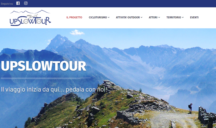 L'home page del portale di Upslowtour