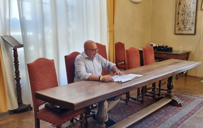 Fioravanti Mongiello durante la conferenza di oggi