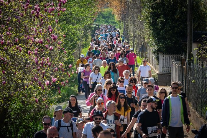 Il serpentone della camminata solidale Il serpentone della camminata solidale