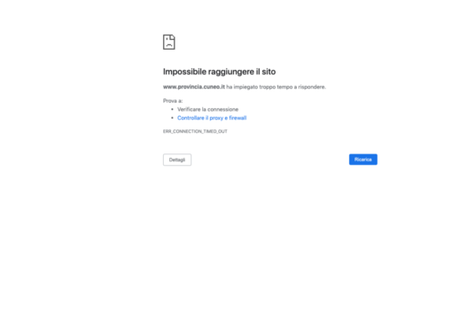 Non funziona il sito della Città Metropolitana, così come quello della Regione Piemonte