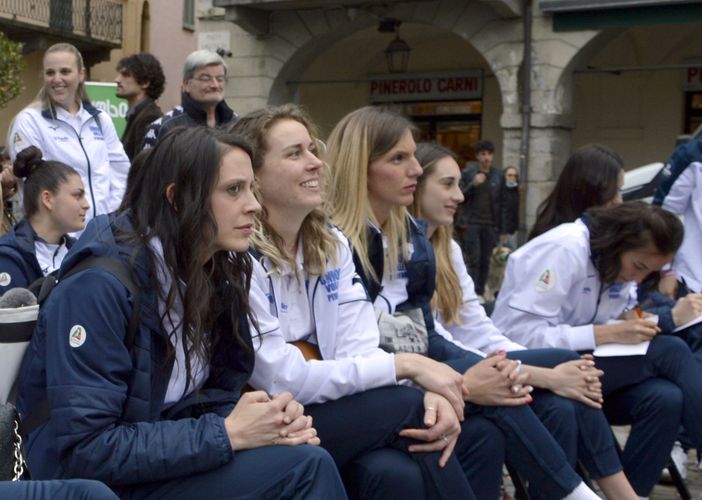 Le prime giocatrici verso la riconferma: da sinistra Bussoli, Gray e Zago, a destra Akrari