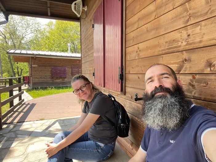 Samuele Revel con la moglie Sara Valpreda