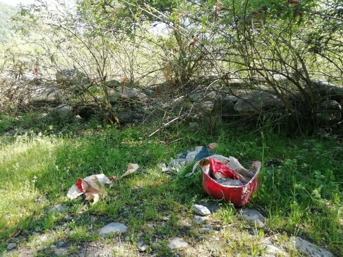 Rifiuti nei boschi a Torre Pellice