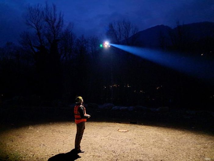 Uno dei droni in volo Uno dei droni in volo