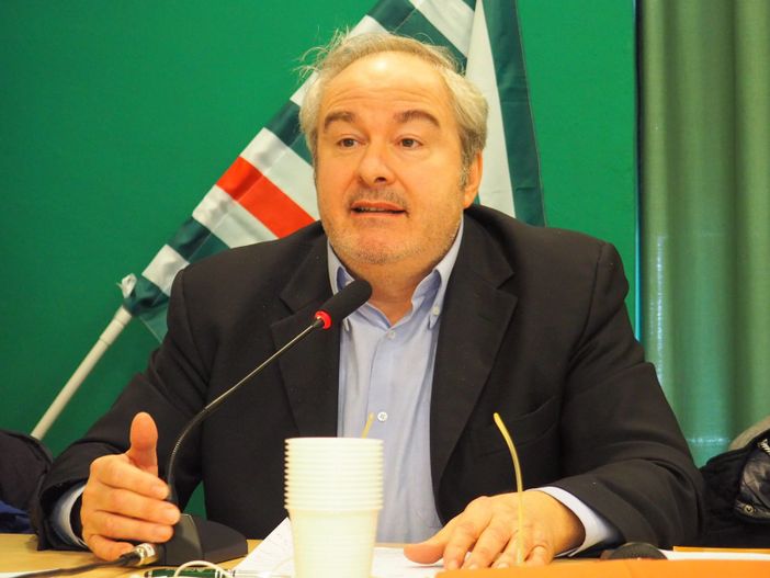 Alessio Ferraris mentre parla a un convegno Alessio Ferraris mentre parla a un convegno