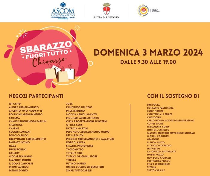 Chivasso: tutto pronto per lo “Sbarazzo – Fuori Tutto” Chivasso: tutto pronto per lo “Sbarazzo – Fuori Tutto”