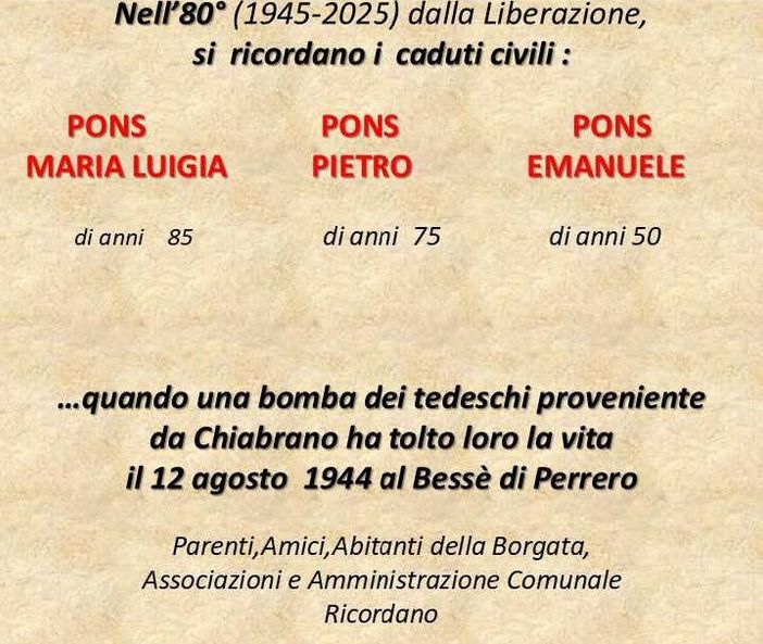 Un dettaglio della targa che verrà posta a Bessè