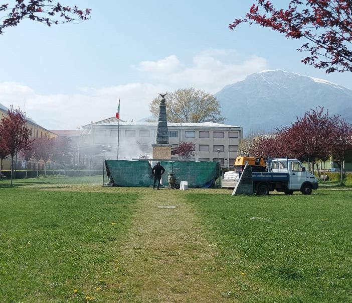 I lavori al Parco della Rimembranza lusernese I lavori al Parco della Rimembranza lusernese
