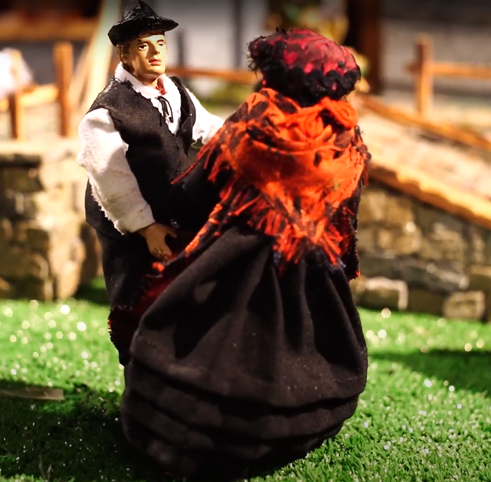 Un dettaglio del presepe di Marco e Gemma Martin