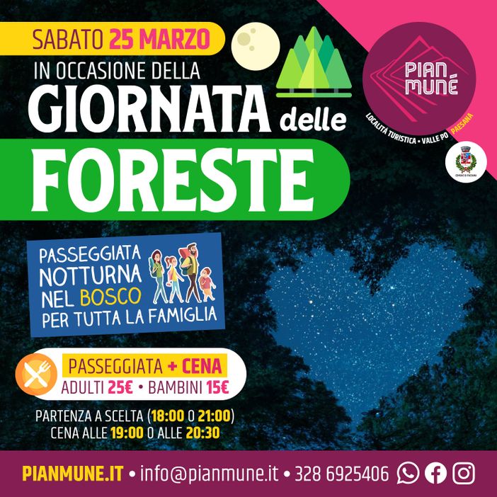 Pian Munè: Notturna per Famiglie per sensibilizzare al rispetto delle Foreste Pian Munè: Notturna per Famiglie per sensibilizzare al rispetto delle Foreste