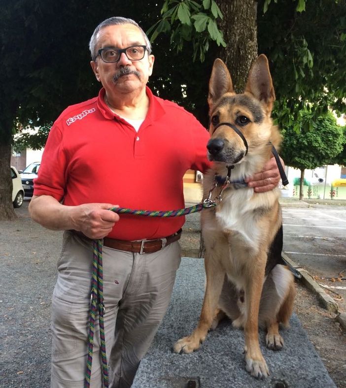 Mario Tarditi con il suo cane Mario Tarditi con il suo cane