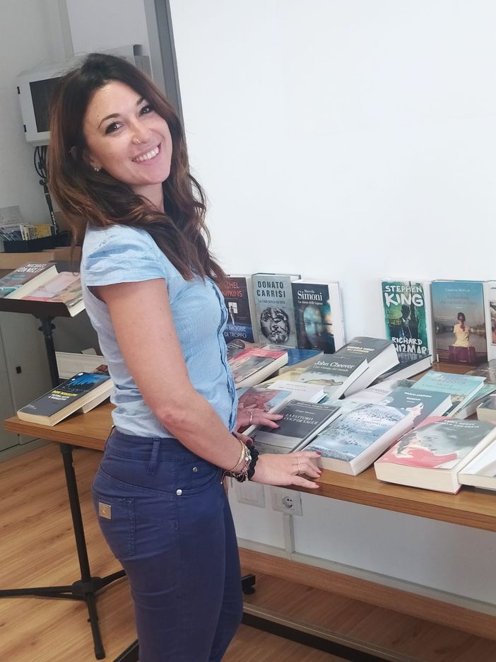 Eleonora Pertusio al suo primo giorno in biblioteca Eleonora Pertusio al suo primo giorno in biblioteca