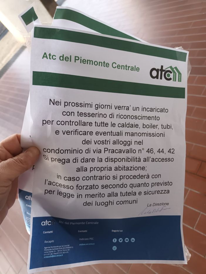 Falso avviso Atc a Nichelino Falso avviso Atc a Nichelino