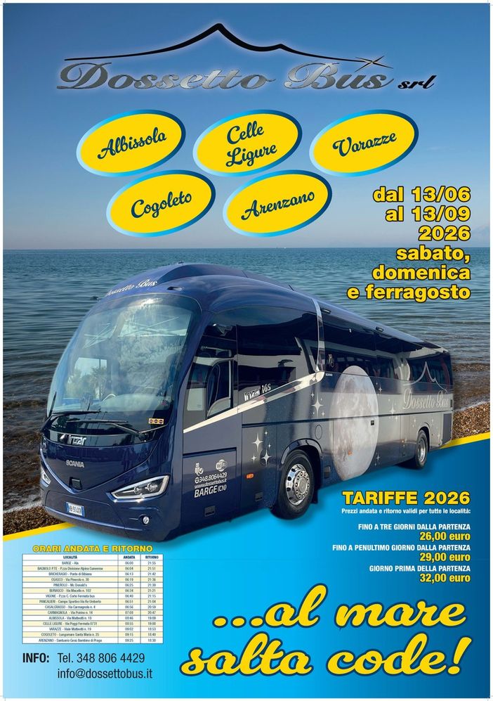 Dal Pinerolese al mare senza pensieri: sabato parte il nuovo bus del mare