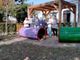 Il Comitato nel giardino della materna con i giochi ritinteggiati
