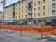 Il cantiere di piazza Roma prima delle modifiche alla viabilità in vigore da domani