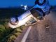 Un Fiat Punto si ribalta in via Virle a Vigone
