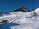 Le piste da sci di Crissolo con il Monviso sullo sfondo