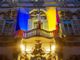 Palazzo Lascaris illuminato di giallo e blu per l'Ucraina